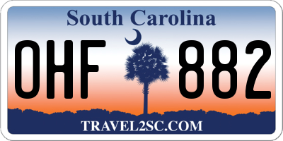 SC license plate OHF882