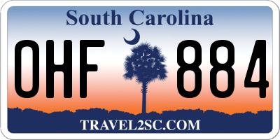 SC license plate OHF884