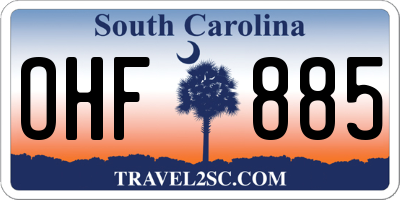 SC license plate OHF885