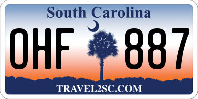 SC license plate OHF887
