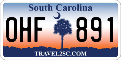 SC license plate OHF891