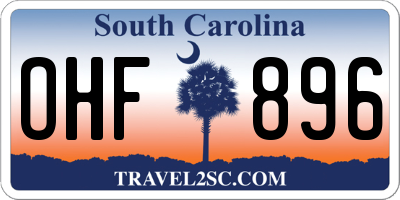 SC license plate OHF896