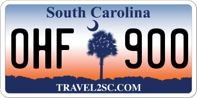 SC license plate OHF900
