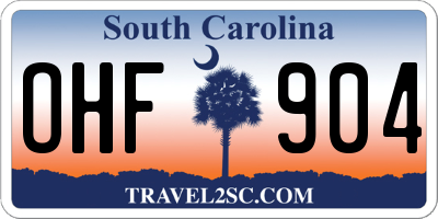 SC license plate OHF904