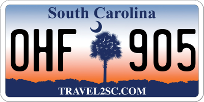 SC license plate OHF905