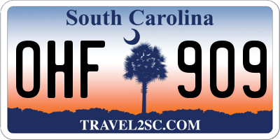 SC license plate OHF909