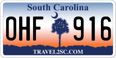 SC license plate OHF916