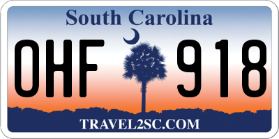 SC license plate OHF918