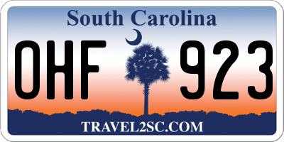 SC license plate OHF923
