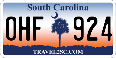 SC license plate OHF924