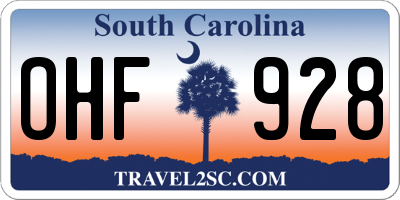 SC license plate OHF928