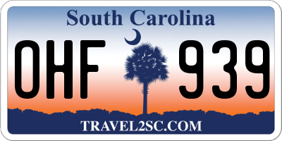 SC license plate OHF939