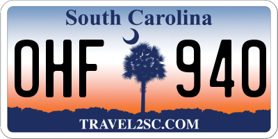SC license plate OHF940