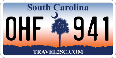 SC license plate OHF941