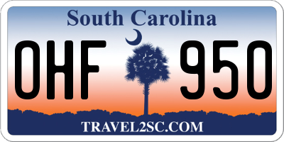 SC license plate OHF950