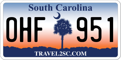SC license plate OHF951