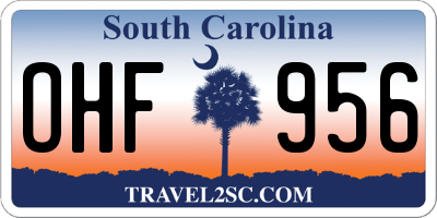 SC license plate OHF956