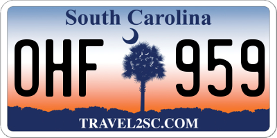 SC license plate OHF959