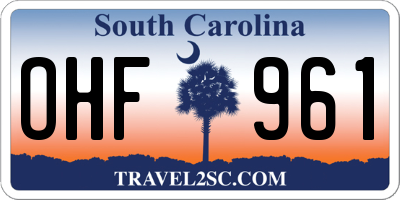 SC license plate OHF961