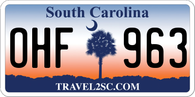 SC license plate OHF963
