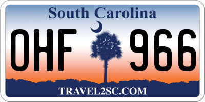 SC license plate OHF966