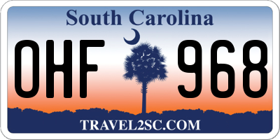 SC license plate OHF968