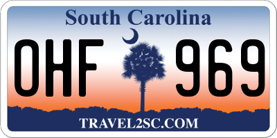 SC license plate OHF969