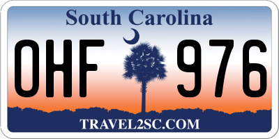 SC license plate OHF976
