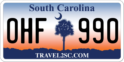 SC license plate OHF990