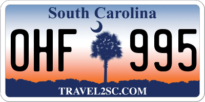 SC license plate OHF995