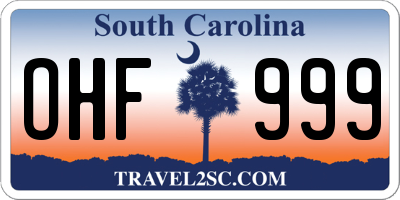 SC license plate OHF999