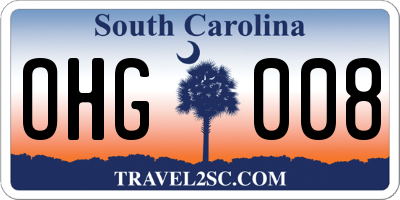 SC license plate OHG008