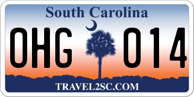 SC license plate OHG014