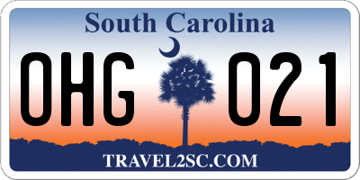 SC license plate OHG021