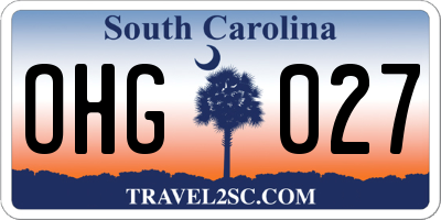 SC license plate OHG027