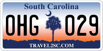 SC license plate OHG029