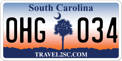 SC license plate OHG034