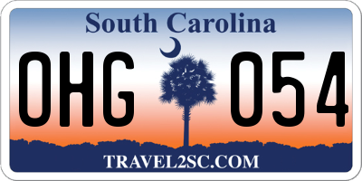 SC license plate OHG054