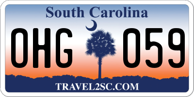SC license plate OHG059