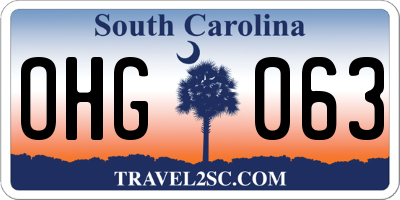 SC license plate OHG063