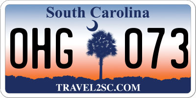 SC license plate OHG073