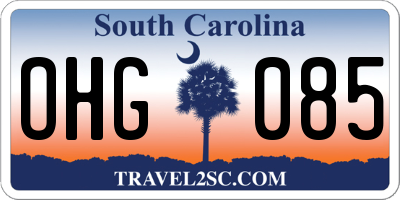 SC license plate OHG085