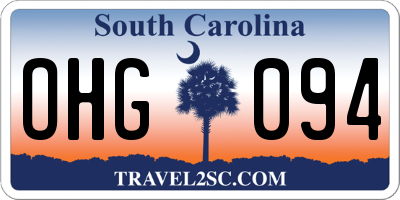 SC license plate OHG094