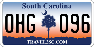 SC license plate OHG096