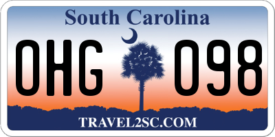 SC license plate OHG098