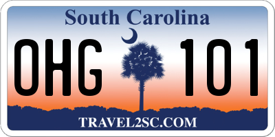 SC license plate OHG101