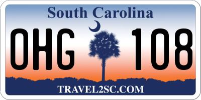 SC license plate OHG108