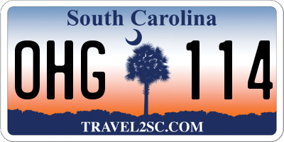SC license plate OHG114
