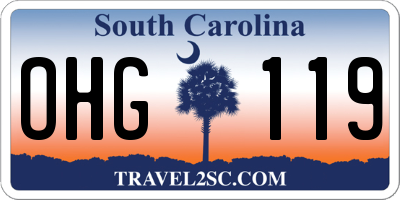 SC license plate OHG119