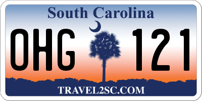 SC license plate OHG121